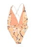 Maaji Floral Orange One Piece Swimsuit Size S - photo 2