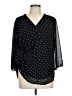 Jones New York 100% Polyester Polka Dots Black 3/4 Sleeve Blouse Size L (petite) - photo 1