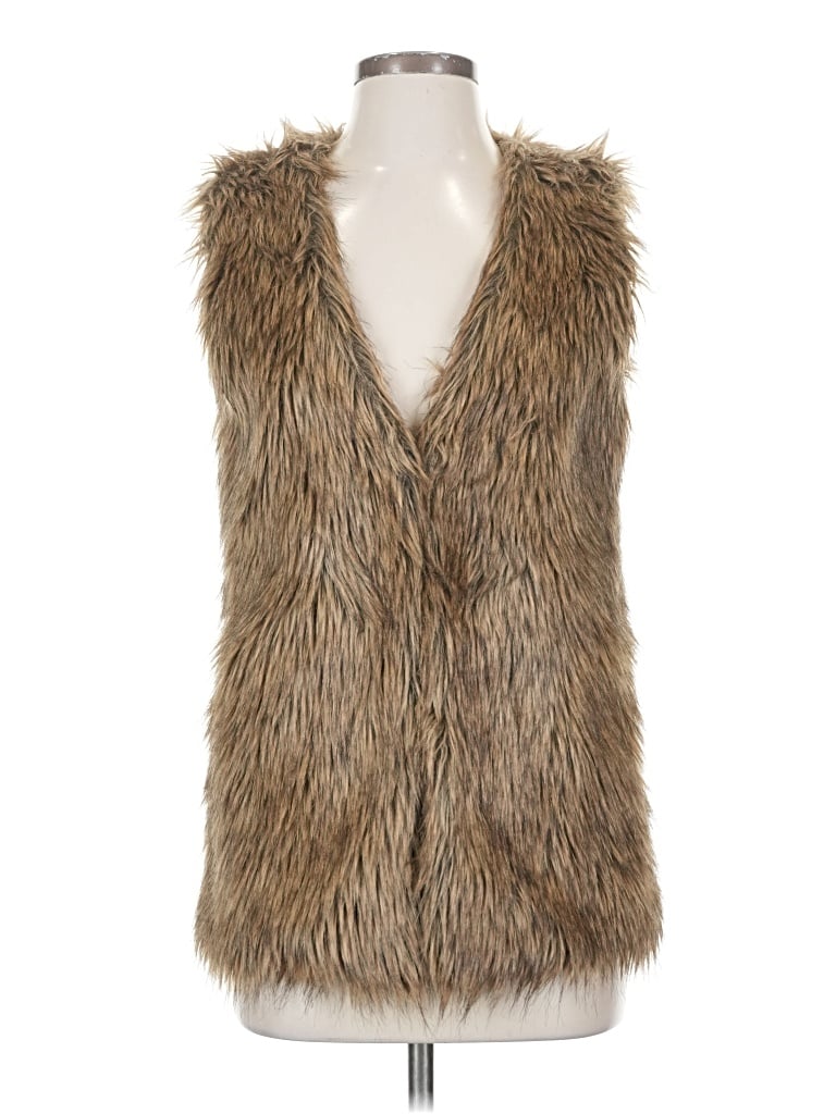 Pre-owned La Hearts Faux Fur Vest In Brown