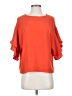 H&M 100% Polyester Orange 3/4 Sleeve Top Size 2 - photo 1