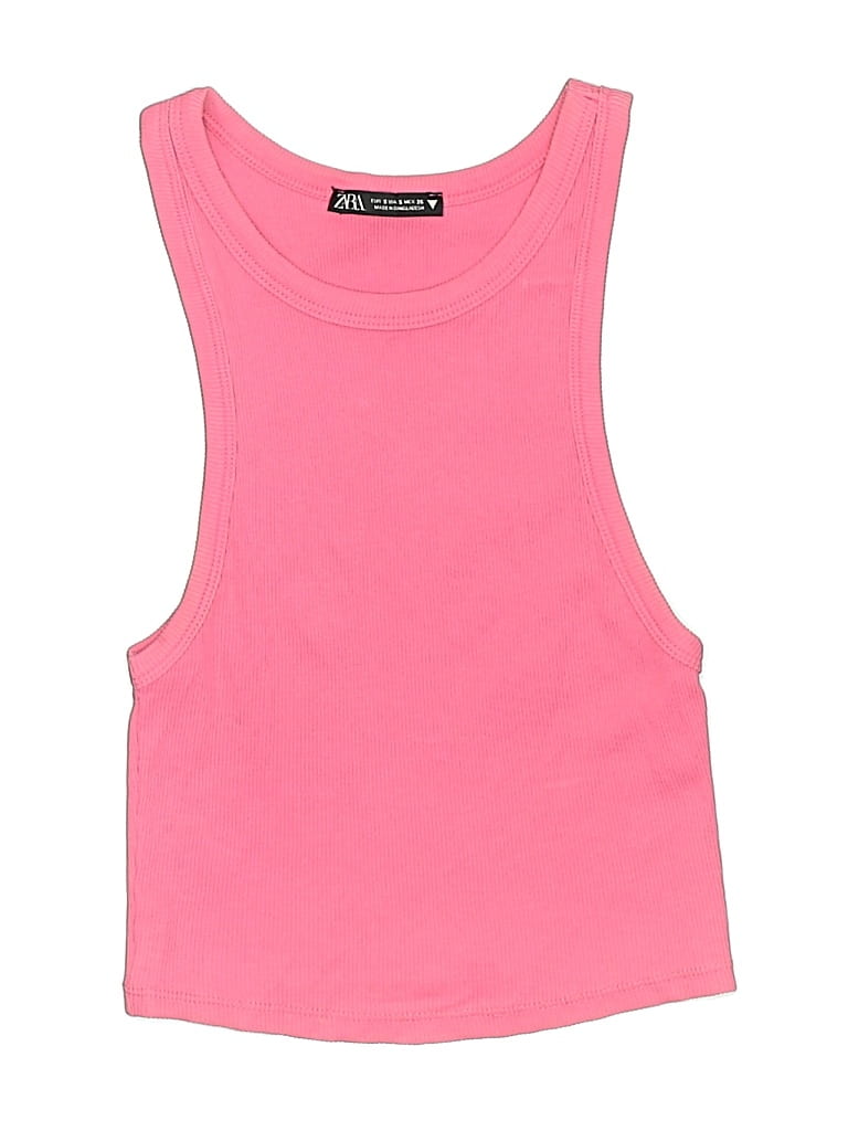 Pre-owned Zara Tank Top Pink Halter Neckline Tops