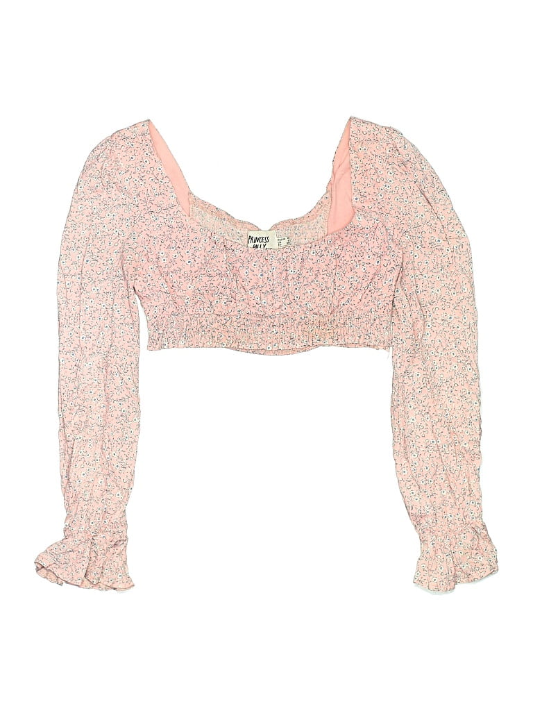 Pre-owned Princess Polly Long Sleeve Blouse In Pink