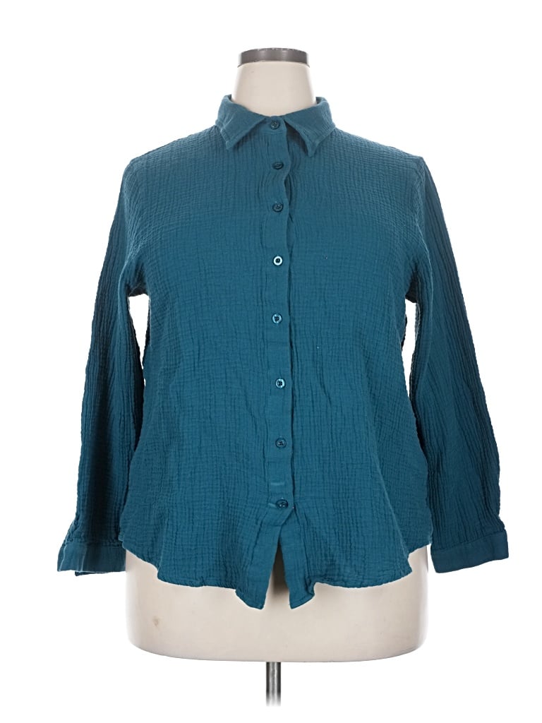 Pre-owned Unbranded Long Sleeve Polo Shirt In Blue
