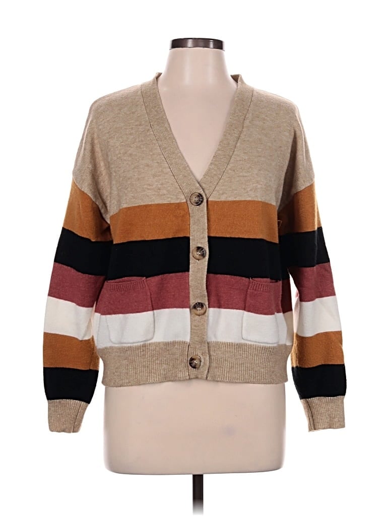 Pre-owned Vigoss Cardigan Sweater In Tan