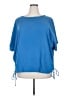 Joanna 100% Polyester Blue Short Sleeve Top Size 2X - photo 1