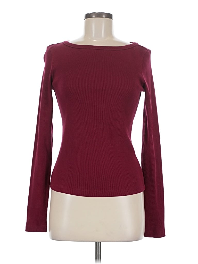 Pre-owned Universal Thread Long Sleeve T-shirt In Burgundy