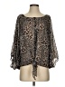 Gianni Bini 100% Polyester Animal Print Brown 3/4 Sleeve Blouse Size S - photo 1