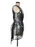 H:ours Metallic Silver Cocktail Dress Size M - photo 4