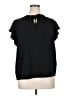 Alfani 100% Polyester Black Short Sleeve Blouse Size XL - photo 1