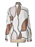Unbranded 100% Polyester Print Silver Long Sleeve Blouse Size L - photo 2