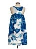 Antica Sartoria By Giacomo Cinque 100% Linen Graphic Blue Casual Dress Size Sm - Med - photo 2