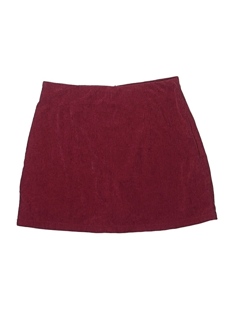 Pre-owned Unbranded Casual Skirt In Burgundy
