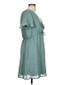 Blue Rain 100% Polyester Solid Teal Casual Dress Size L - photo 4