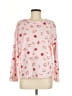Joyspun 100% Polyester Floral Pink Pullover Sweater Size M - photo 1
