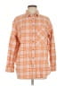 Aerie Plaid Orange Long Sleeve Button-Down Shirt Size M - photo 1