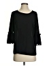 Elle 100% Polyester Black 3/4 Sleeve Top Size S - photo 1