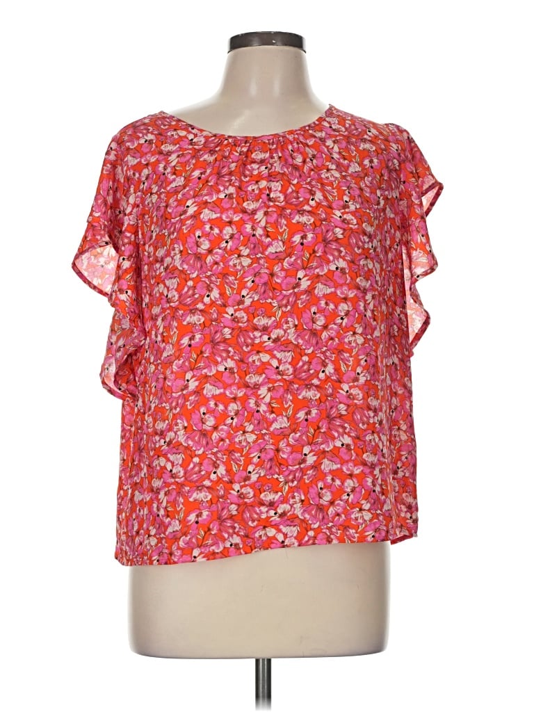 Pre-owned Pleione Short Sleeve Blouse In Pink
