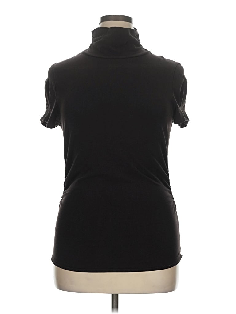 Pre-owned Kenneth Cole New York Short Sleeve Turtleneck In Black