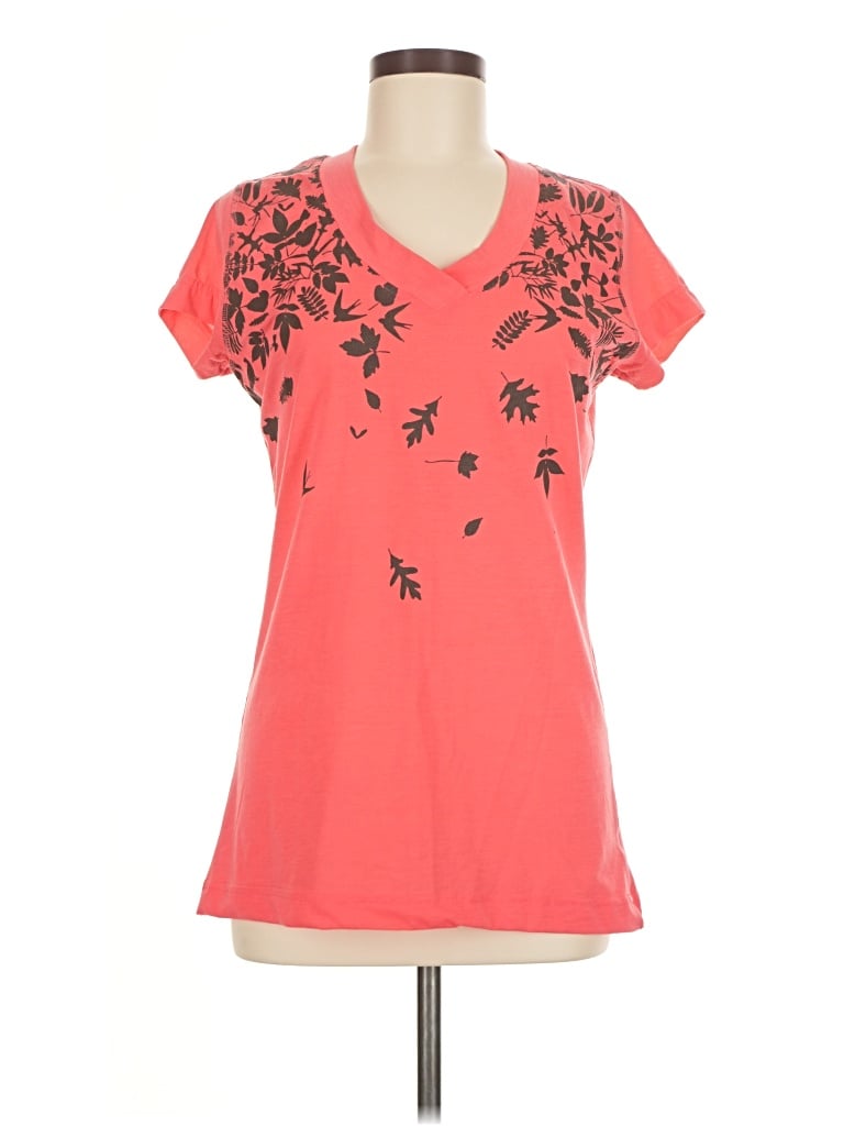 Pre-owned Under Armour Short Sleeve Top Orange V Neck Tops