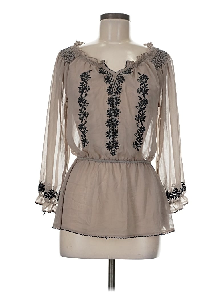Pre-owned Daytrip 3/4 Sleeve Blouse In Brown