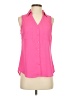Express Solid Pink Sleeveless Button-Down Shirt Size XS - photo 1