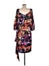 Theia 100% Polyester Print Black Cocktail Dress Size 8 - photo 2