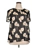 Ann Taylor 100% Polyester Black Short Sleeve Blouse Size XXL - photo 1