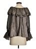 Joy Joy Metallic Gray 3/4 Sleeve Blouse Size S - photo 2