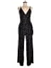 Kaileigh 100% Polyester Animal Print Black Jumpsuit Size M - photo 1
