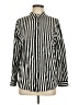 Unbranded Stripes Ivory Long Sleeve Button-Down Shirt Size L (estimated) - photo 1