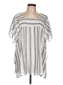Cotton Bleu Silver Short Sleeve Blouse Size L - photo 1