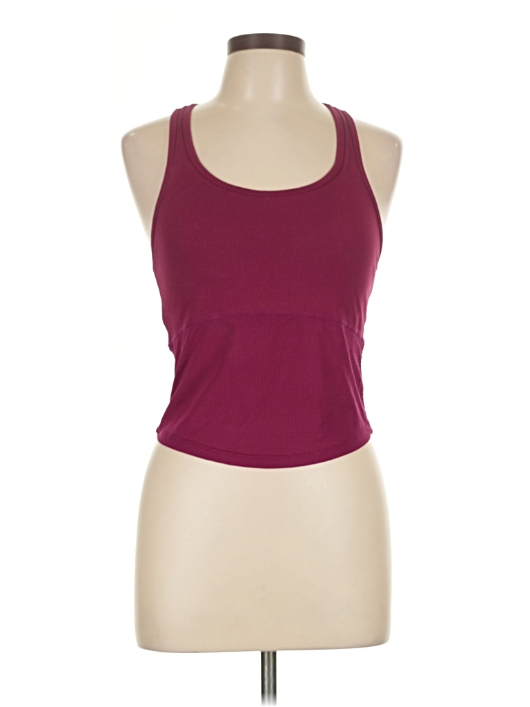 Pre-owned Fabletics Tank Top Burgundy Halter Neckline Tops