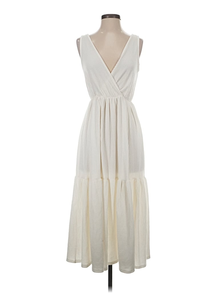 Pre-owned Caution To The Wind Casual Dress In White