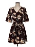 Mine 100% Polyester Floral Brown Casual Dress Size S - photo 1