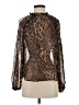 Shein 100% Polyester Animal Print Brown Long Sleeve Blouse Size 4 - photo 1
