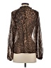 Shein 100% Polyester Animal Print Brown Long Sleeve Blouse Size 4 - photo 2
