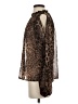 Shein 100% Polyester Animal Print Brown Long Sleeve Blouse Size 4 - photo 5