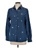 Holiday Editions Stars Blue Long Sleeve Button-Down Shirt Size S - photo 1