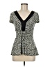 Maggy L Black Short Sleeve Top Size 8 - photo 1
