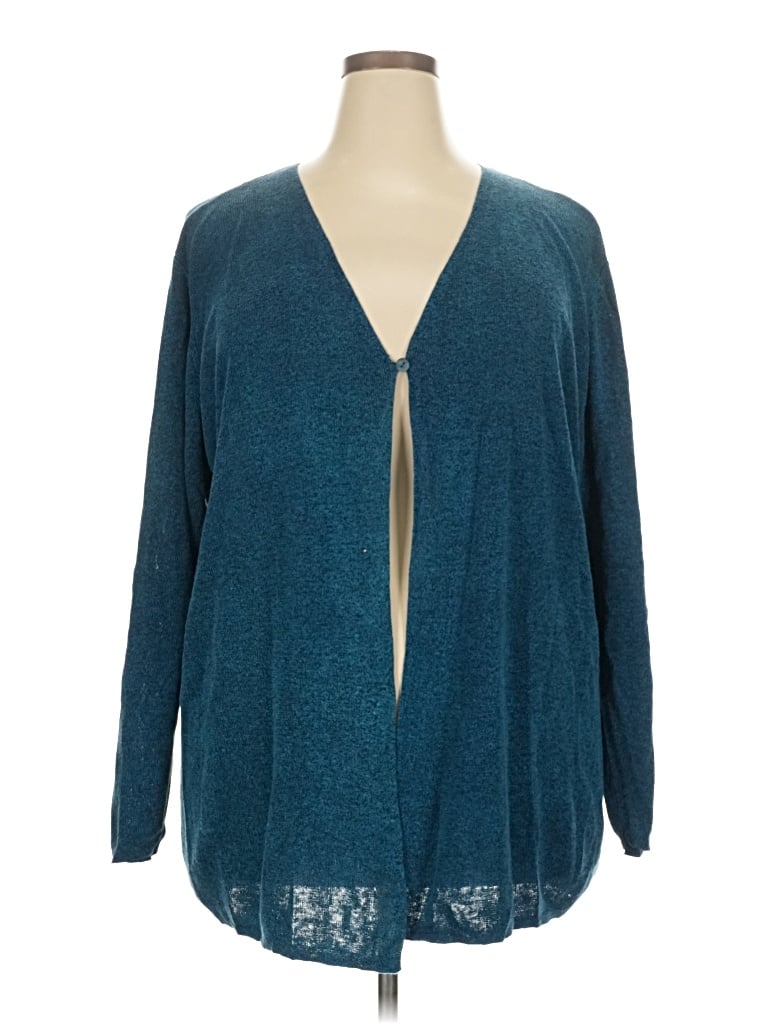 Pre-owned Eileen Fisher Cardigan Sweater In Blue