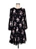 Ann Taylor LOFT 100% Polyester Floral Black Casual Dress Size 8 (petite) - photo 1