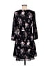 Ann Taylor LOFT 100% Polyester Floral Black Casual Dress Size 8 (petite) - photo 2