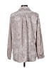 Ann Taylor 100% Polyester Paisley Silver Long Sleeve Blouse Size L - photo 2