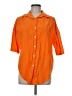 Unbranded Orange 3/4 Sleeve Button-Down Shirt Size M - photo 1