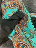 Unbranded Paisley Teal Green One Piece Swimsuit Size 4 - photo 3