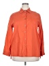 Unbranded Solid Orange 3/4 Sleeve Button-Down Shirt Size XXL - photo 1