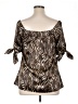 Allison Taylor 100% Polyester Brown 3/4 Sleeve Blouse Size M - photo 2