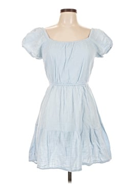 casual light blue dress Light Blue Puff Sleeve Dress – Caliyla and Co main image 1