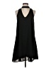 Aqua 100% Polyester Solid Black Casual Dress Size S - photo 1