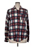 Eden & Olivia 100% Polyester Plaid Blue Long Sleeve Blouse Size XL - photo 1